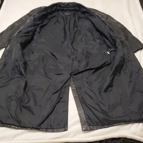 Pelle Black 100% Genuine Leather Trench Coat - Picture 5 of 10